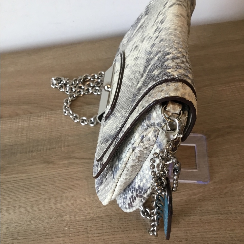 Coach Kristin Python Leather Crossbody Bag or Clutch w/Detachable Chain - Picture 5 of 10